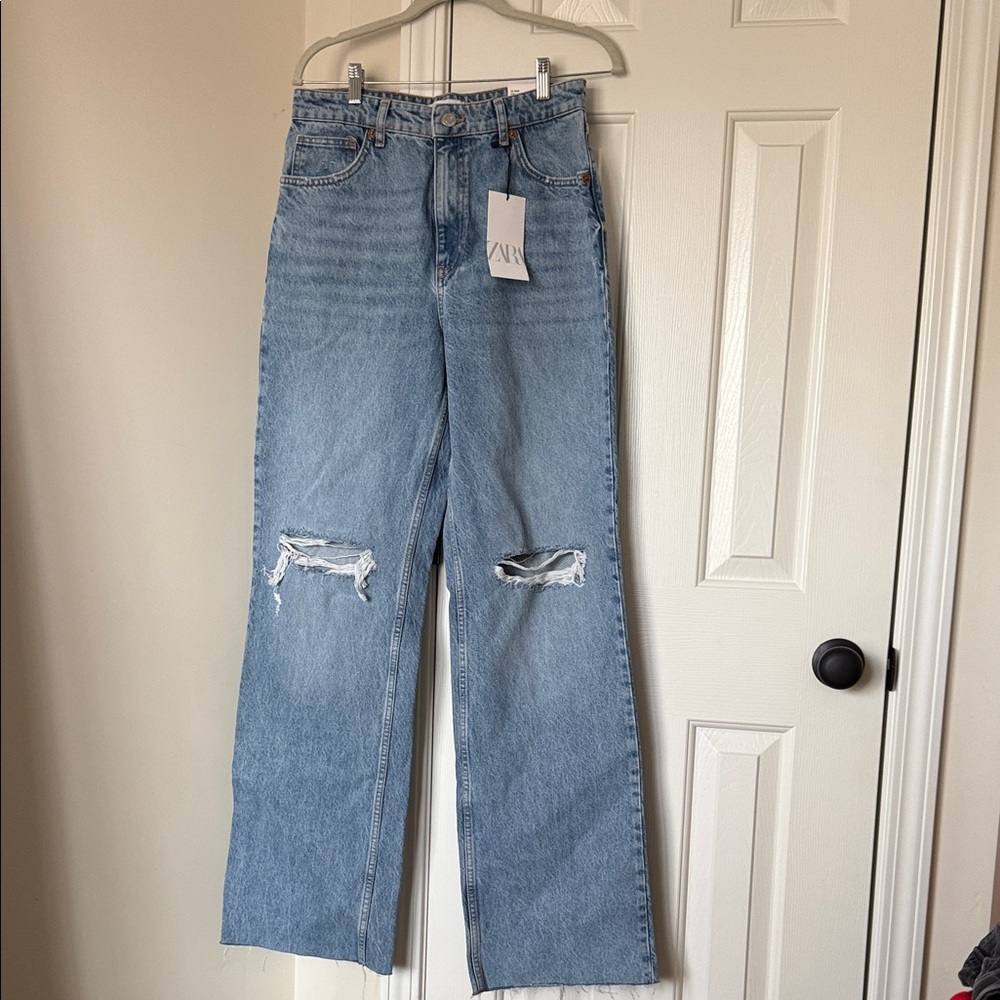 Zara Women's Light Blue Straight Leg Jeans